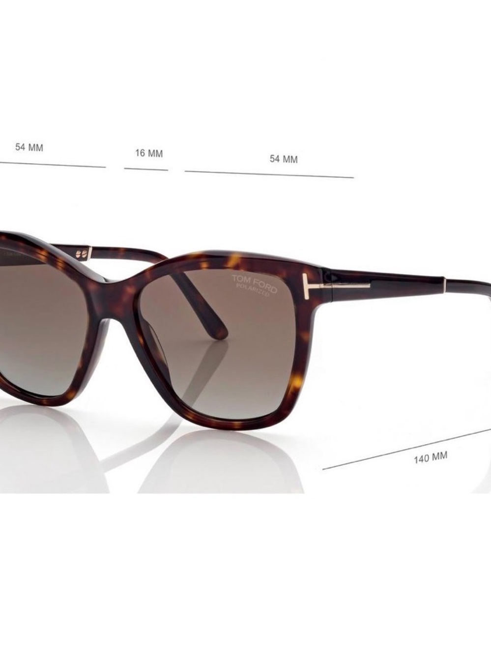 Tom Ford Women’s Tortoiseshell Cat Eye Sunglasses - Brown Lenses - Picture 4 of 4